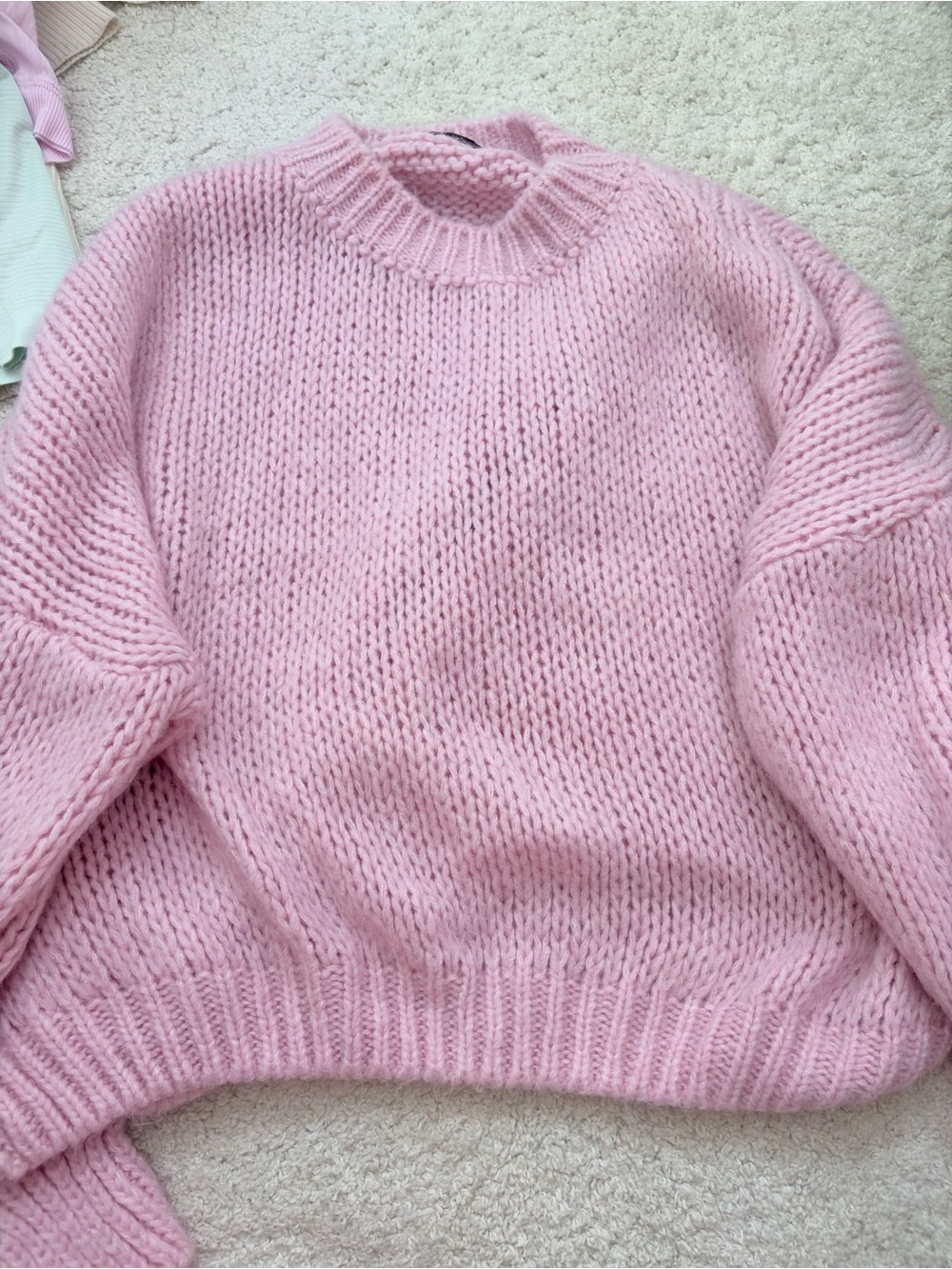 Soft Knit Pink Crewneck Sweater - Women